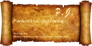 Pankovits Julianna névjegykártya